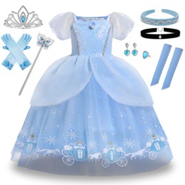 KLGIRL Princess Dress, Cosplay, Children, Princess Dress, Dress, Girls, Kids, Costume, Princess Transformation Set, Cute, Costume, Shichi-Go-San Celebration, Halloween, Birthday Gift, Parade, Stage