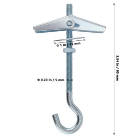 NAMYEUT 30 PCS M5 Plasterboard Ceiling Hook, Carbon Steel Wing Spring Toggle Hook, Heavy Duty Ceiling Hooks for Hanging Plants, 9cm Long