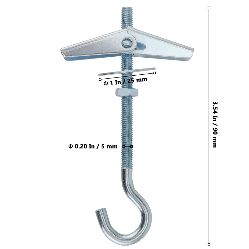NAMYEUT 30 PCS M5 Plasterboard Ceiling Hook, Carbon Steel Wing