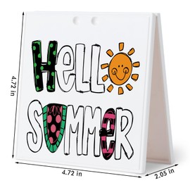 Hello Summer Decor Desk Sign, Funny Sunshine And Watermelon Plaque Gift for Farmhouse Home Garden Yard Decor