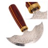 Round Leather Knifes Incisive Blade High Hardness Polished Wooden Handle