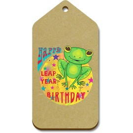 10 x Large 'Happy Leap Year Birthday' Wooden Gift Tags (TG00125386)