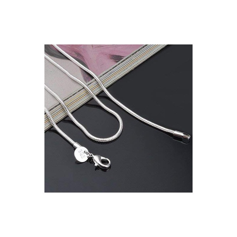 Cunluna 925 Sterling Silver 2 mm Snake Chain Lobster Clasp