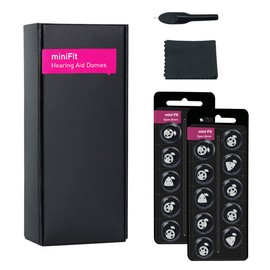 MiniFit Open Dome 8mm Ear Tips for Oticon Hearing Aids with Multifunction Cleaning Brush Tools Kit