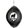 SWEN Products Australian Shepherd Circle Swirly Metal Wind Spinner