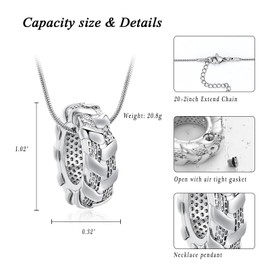 zeqingjw Cremation Jewelry Wheel Tire Urn Necklace for Ashes for Men Women Memorial Keepsake Ash Necklace for Human Pet Ashes