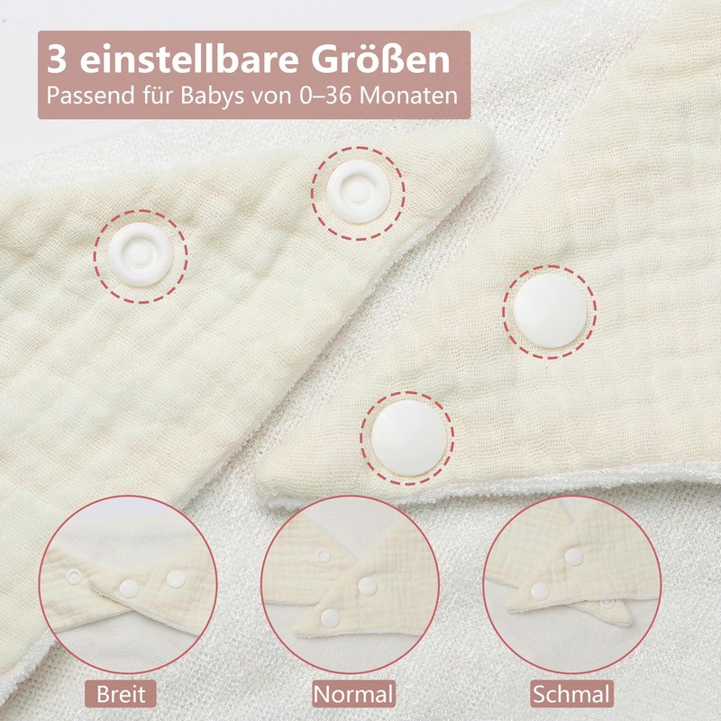 JOYIT Pack of 6 Baby Bibs, Muslin Triangular Scarf, Baby,