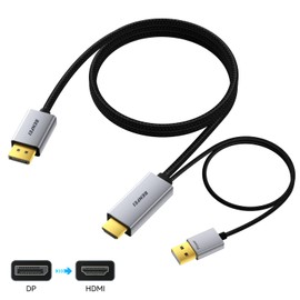 BENFEI DisplayPort 1.4 to HDMI 2.1 6 feet Cable 8K@60Hz 4K@240Hz/165Hz/144Hz/120Hz, Unidirectional DP (Source) to HDMI (Display) with USB 5V/1A Power Supply Support HDR/DSC/HDCP 2.3 for AMD NVIDIA PC