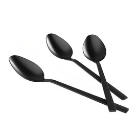 AGYO Bond Nero – Set 3 Cucchiai da Tavola 21 cm in Acciaio Inox 18/10 con Rivestimento PVD Opaco, Manico Sottile Ergonomico, Antiruggine, Lavabili in Lavastoviglie
