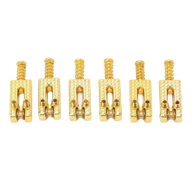 6Pcs Guitar Bridge Roller Saddles Height Adjustable Vintage Style Electric