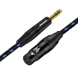 DREMAKE XLR to 6.35mm 1/4 Inch Mic Cable, 20FT 6.35mm 1/4 Inch TRS Male to 3-Pin XLR Female, XLR to TRS Quarter Inch Balanced Interconnect AMP Cord for Speaker System Mixing Boards Condenser Guitar