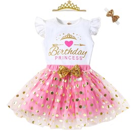 Toddler Kids Baby Girls Birthday Princess Party Outfits Dress Ruffle Tshirt Sleeveless Vest Summer Top+ Sequins Polka Dot Mesh Tutu Skirt 2PCS