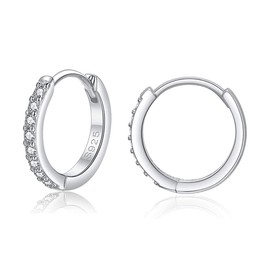 Bewenda Hoop Earrings 925 Silver Small 925 Sterling Silver Hoop Earrings, Unisex Earrings Hoop Earrings for Women Girls, Nickel-Free Hypoallergenic Sleeping Cartilage Huggie Round Ear Lobe Earrings,