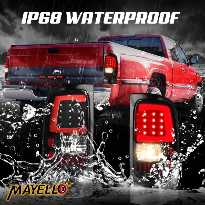 mayello Fit 1994-2001 Dodge Ram 1500 2500 3500 Black LED