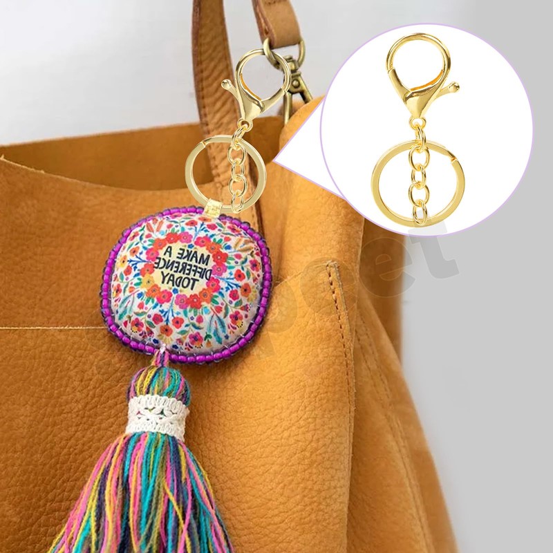 Swpeet 10Pcs Matte Black Lobster Claw Clasps with Key Chain