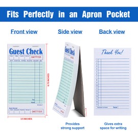 Methdic Methdic Guest Checks Server Note Pads 1000 Orders Waitress Notepad for Restaurants (20 Books)