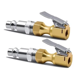 Heavy Duty 1/4" NPT Tire Air Chuck with Clip Adapter - Ideal for Tire Inflator, Pressure Gauge, and Compressor Accessories, Lock - on Design
