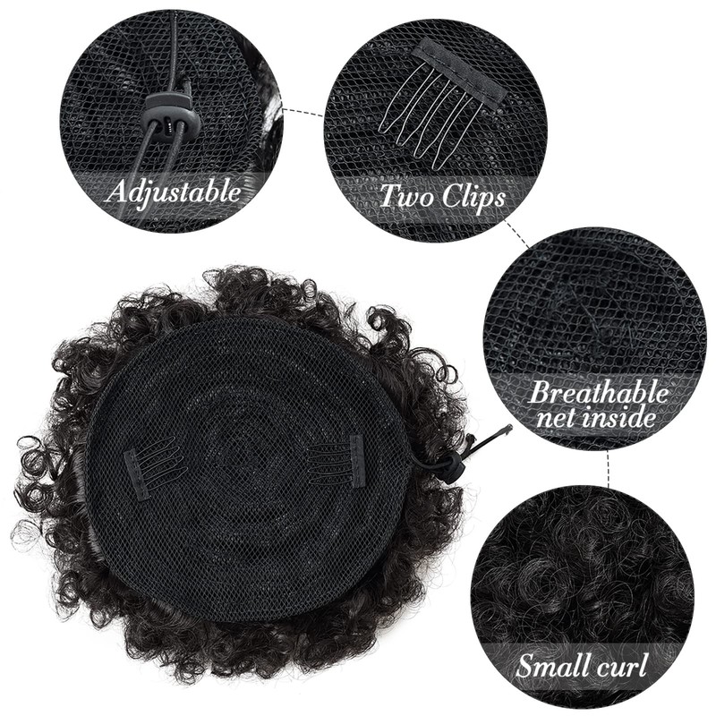 YAMEL Afro Puff Drawstring Ponytail Large Bun Extensions Darkest Brown