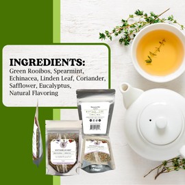 Nelson's Tea Watermelon Mint Tea Loose Leaf - Green Rooibos Tea with Spearmint, Echinacea, Linden Leaf, Coriander, Safflower and Eucalyptus (Sample)