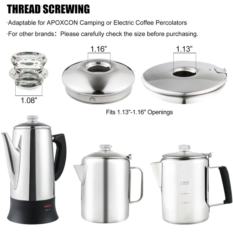 APOXCON Glass Knob Replacement Heat Resistant & Broken Resistant Adaptable