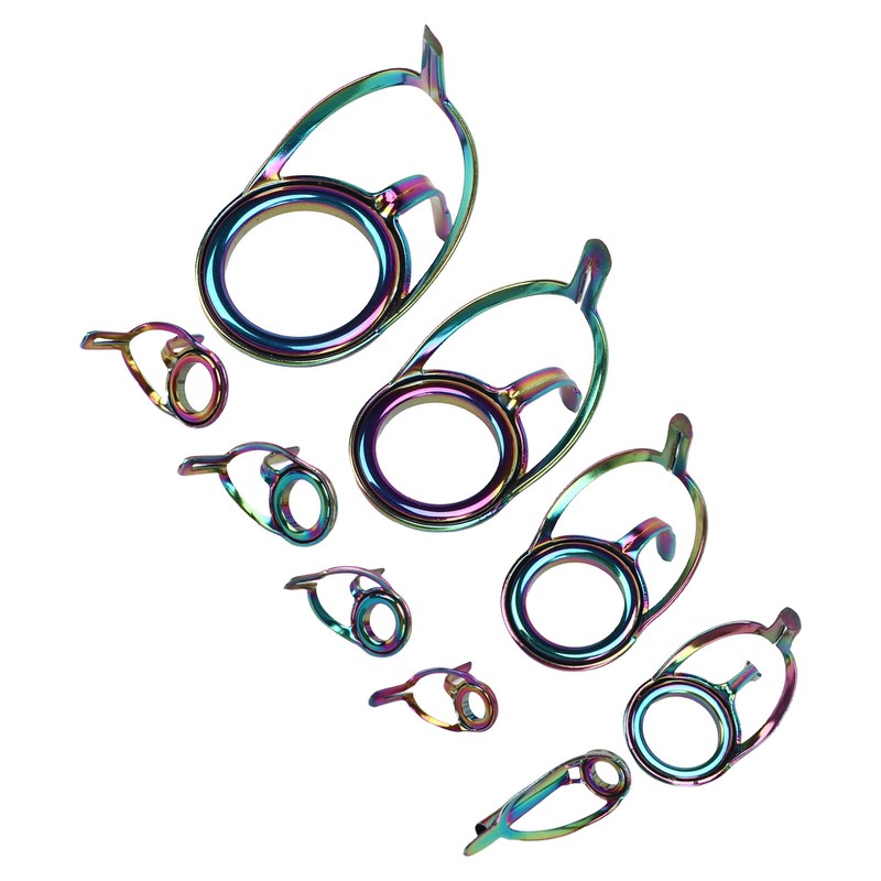 9PCS Lure Fishing Rod Guide Ring Set Stainless Steel Ceramic