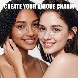 Glitter Freckles Face Tattoo, Gold Freckle Tattoo, Sparkle Freckle Temporary Tattoo, Makeup Patch Glitter Freckles, Face Glitter for Women with Makeup Remover, Silver, 6 Sheets