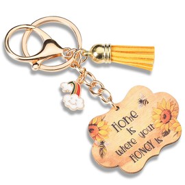 Housewarming Gifts Keychain for Women New Home Gifts for Couple Christmas Gifts for Wife Girlfriend New House Gifts for Women House Warming Gifts New Home Family - Home is Where Your Honey is