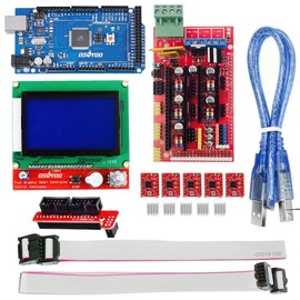 OSOYOO - Kit de driver de impresora 3D, rampas 1.4 + driver de visualización inteligente gráfico completo + Mega2560 + driver de motor paso a paso A4988 para RepRap (rampas