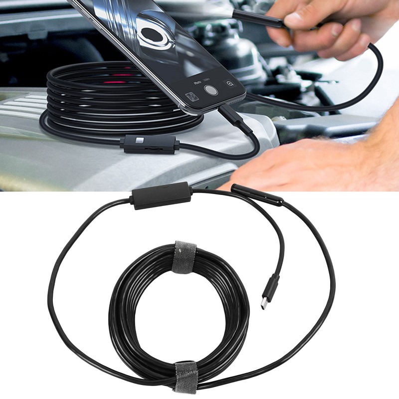 Endoscope Camera with Light 5MP HD IP67 Waterproof Sewer Inspection