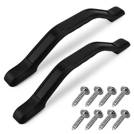 SAQXK 2Pcs RV Camper Trailer Grab Handle Black Plastic 11 inch RV Entry Door Handle Grab Bar for Trailer, Boat, Motorhome, Trucks Door Assist Bar Door Handle Replacement All Weather Use