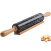 SIPARUI Marble Rolling Pin with Wooden Cradle Thick Handle Set