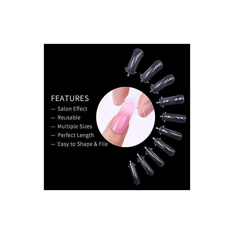 100 Piezas Puntas Transparentes para Extensión de Uñas Puntas de