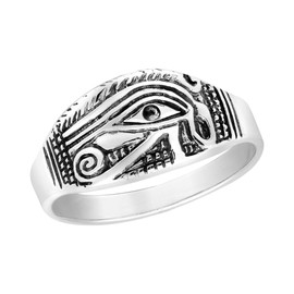 AeraVida The Eye of Horus Egyptian Hieroglyph .925 Sterling Silver Ring (8)