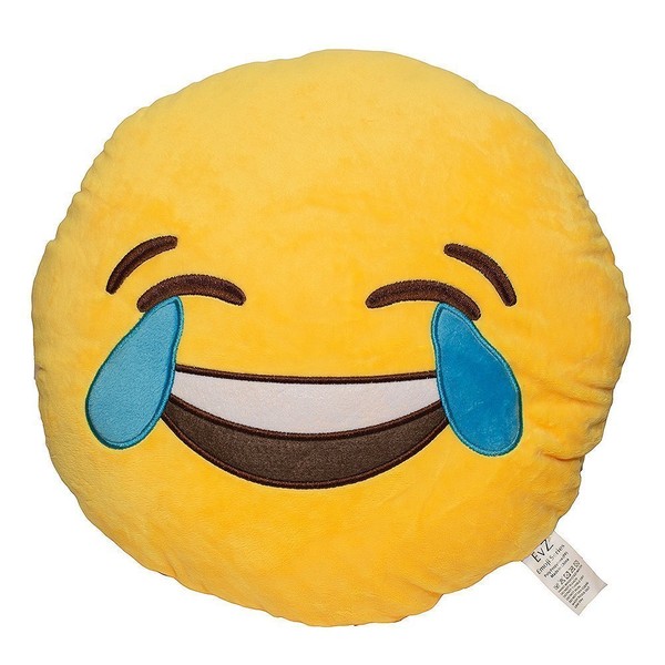 EvZ Emoji Laugh to Tear Face Emoticon Cushion Stuffed Plush