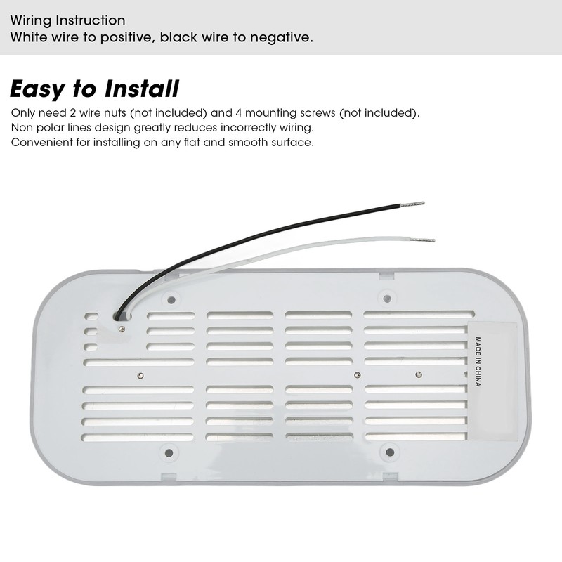 RV Interior LED Dome Lamp Oval Shape Warm White Light