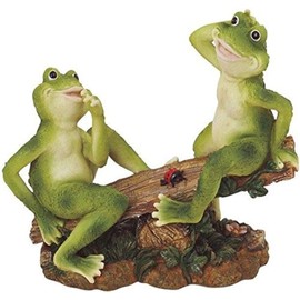 George S. Chen Imports SS-G-61041 2 Frogs on Seesaw Garden Decoration Collectible Figurine Statue Model
