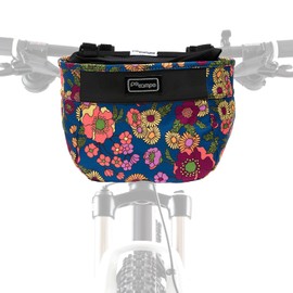 Po Campo Crescent Bicycle Basket – Bike Basket for Adults and Teens – Handlebar Bag for Cycling – Waterproof Fabric, Colorful, Front Handlebar Bike Bag for Women, Men, Kids (Meadow)