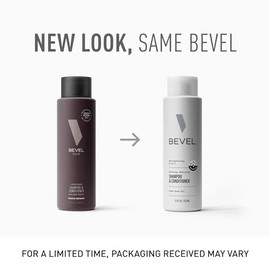 Bevel Champú y acondicionador para hombres con aceite de semilla de cáñamo y biotina, fórmula fortalecedora 2 en 1 acondiciona e hidrata el cabello pa