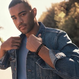 ChainsProMax Mens Chunky Bracelets 12mm Wide 9Inch Black Metal Bracelet Heavy Men Bracelet