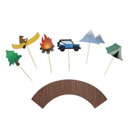 Adventure Party Cupcake Toppers & Wrappers, 12 ct | Camping Party Decorations
