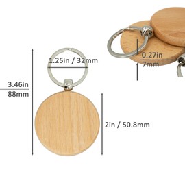 2 Inch Round Wood Engraving Blanks Wood Blanks Blank Wooden Key Tag 20 Pack