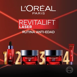L'Oral Paris Revitalift Laser Kit rutina completa: Srum Rostro Triple Accin Anti Edad 30ml Crema para Ojos Borrador de Bolsas Instantaneo 15ml Crema de Da 50ml Crema de Noche 50ml