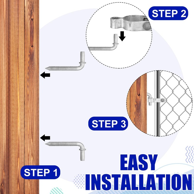 MorningRo 4 Pcs Farm Gate Hinge Set 5/8'' x 2''