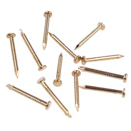 OMOTOOL Round Head Pins Nails (Pack of 300), Brass-Plated Nails Iron Brass Plated (15 mm)