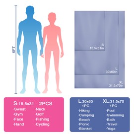 Yaozoon Camping Towel L Size Microfiber Quick Dry Lightweight for Travel Body Swimming Pool Beach Hiking Yoga Towels(Navy Blue, 1 Pack L)