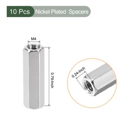 YOKIVE Pack of 10 M4 Spacers, Brass Hexagonal PCB Spacer Nuts, Keep Height Consistent, Perfect for Motherboard, Circuit, Board, Electronics (Silver Tone 20 mm)