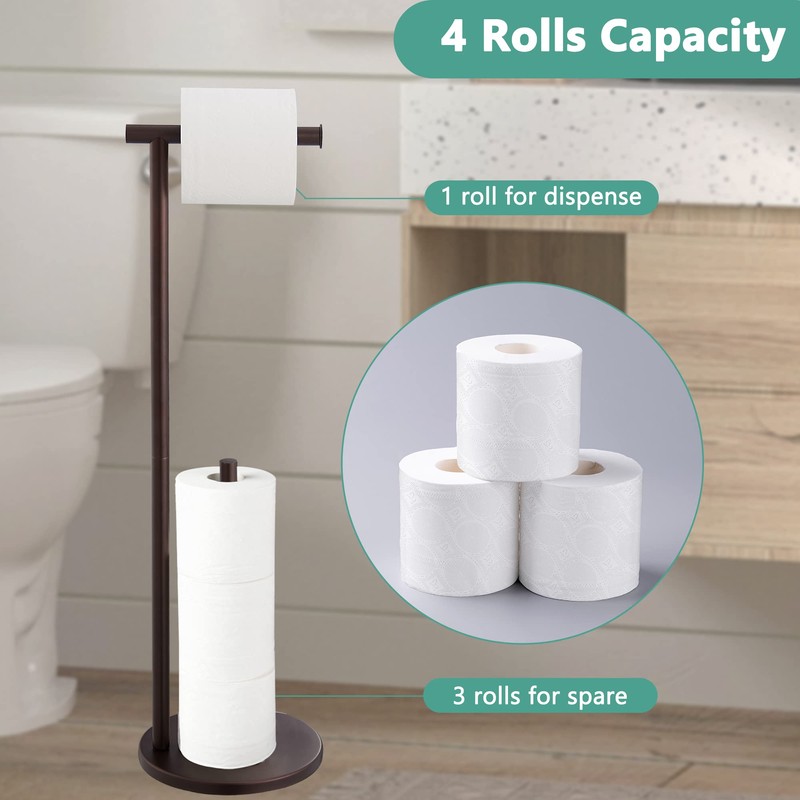 Free Standing Toilet Paper Holder Stand, Oil Rubbed Bronze Toilet