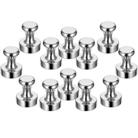 12PCS Mini Fridge Magnets Neodymium Magnet, Pushpin N52 Magnets for Noticeboard Fridge Pinboard Magnetic board - 12 x 16mm