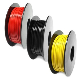 Xenterio LiYv Jumper Stranded Assortment, 0.50 mm², Tin-Plated Copper, Highly Flexible, 900 V, 3 x 25 m Spools (Red, Black, Yellow)