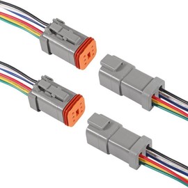 2Set 6Pin Waterproof DT Connector Plug 6 Way Male and Female Automotive Electrical Connector with 16AWG Wires Applicable for Automotive Electrical Connections
